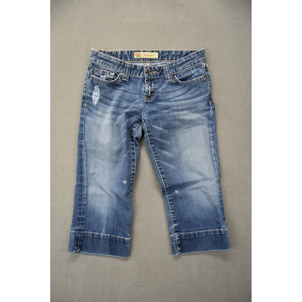 BKE Star Stretch Denim Capri Cropped Jeans Womens Size 27 Waist 29 Blue